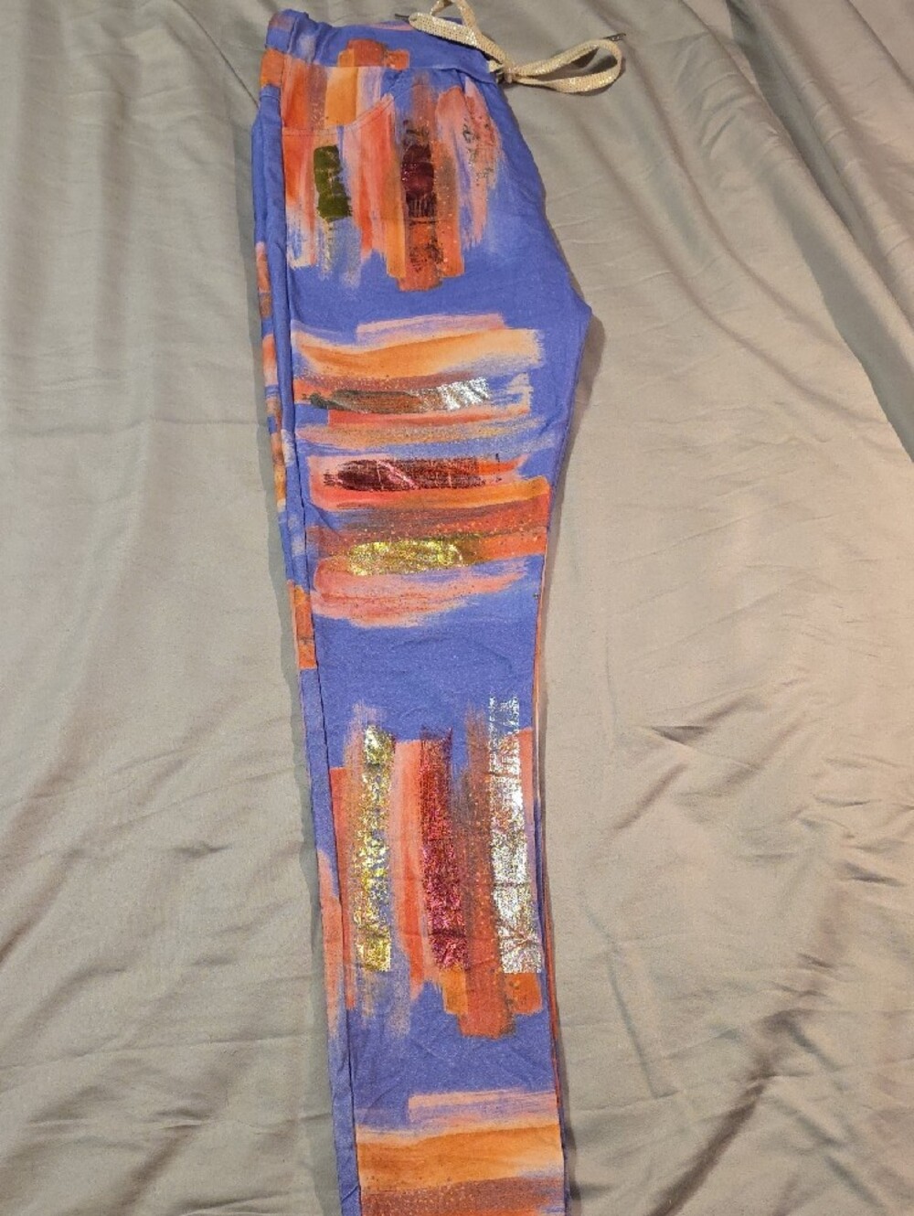 Bella Amore Italy Wanderlust Painted Pants / Sz Sml-Med / Front & Back Pockets - Picture 12 of 12